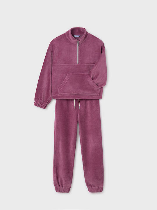 Mayoral Kids Sweatpants Set Purple 2pcs