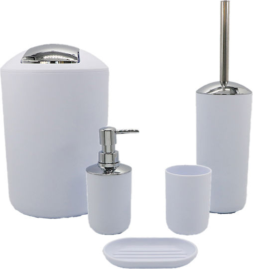 Inter Ceramic Keramik Badezimmerzubehör-Set Weiß 5Stücke