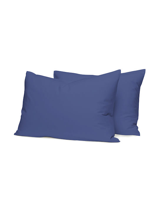 Casa Colori Σετ Μαξιλαροθήκες με Φάσα Blue 50x70εκ.