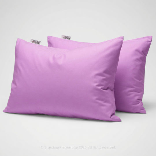 Casa Colori Σετ Μαξιλαροθήκες με Φάσα Lilac 50x70εκ.