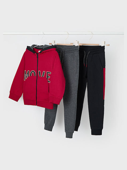 Mayoral Kids Sweatpants Set Red 3pcs