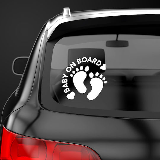 Baby on Board Sign with Sticker White