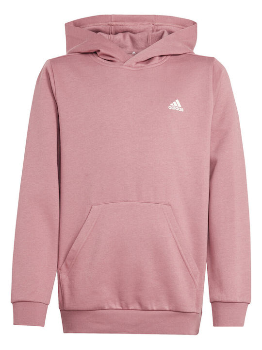 Adidas Fleece Παιδικό Φούτερ με Κουκούλα Ροζ Sweatshirt Essential