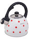KING Hoff Dots Τσαγιέρα Ανοξείδωτη Λευκή 2000ml