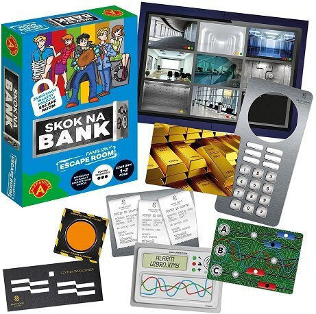 Board Game Escape Room Adventure: The Ultimate Bank Heist Challenge for 2-6 Players 8+ Years Old (PL) Alexander Toys