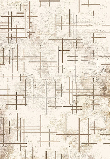 Ν.5492 Rug Rectangular Ecru-brown