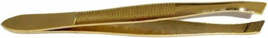 Reveri Augenbrauenpinzette mit Schräger Spitze Gold