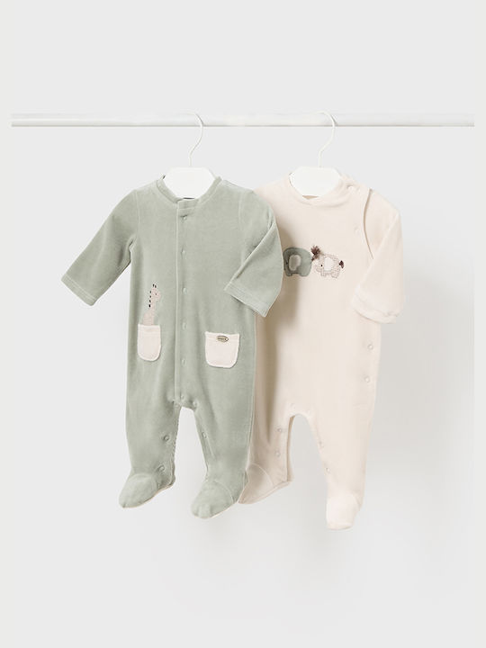 Mayoral Set Baby Strampler Samt green 2Stück