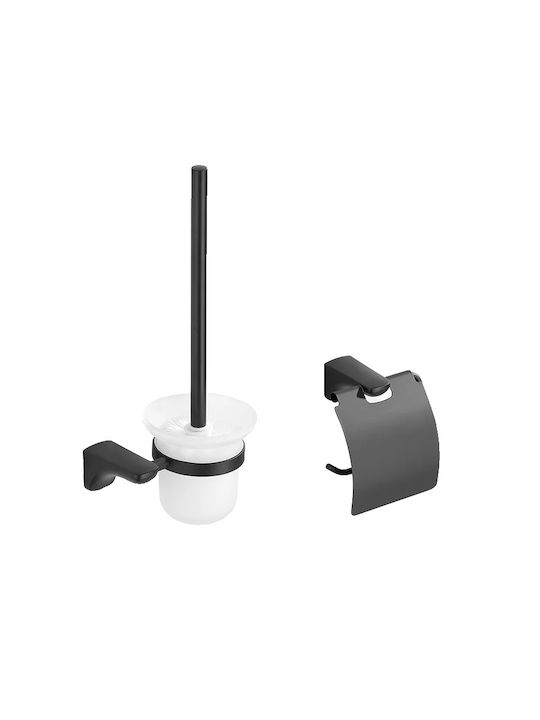 Metal Bathroom Accessory Set Black