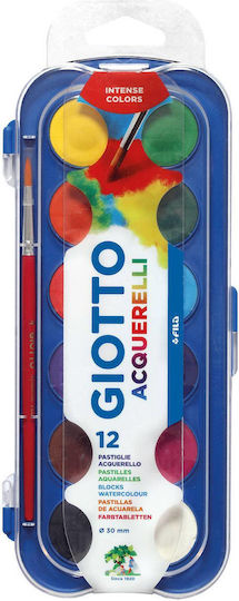 Giotto Комплект Акварели Пъстри с Четка 12бр