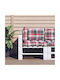 vidaXL Waterproof Bench Cushion for Pallet with Backrest Grey Checkered 3 Pieces