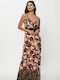 Maxi Dress for Wedding - Christening Multicolour Black