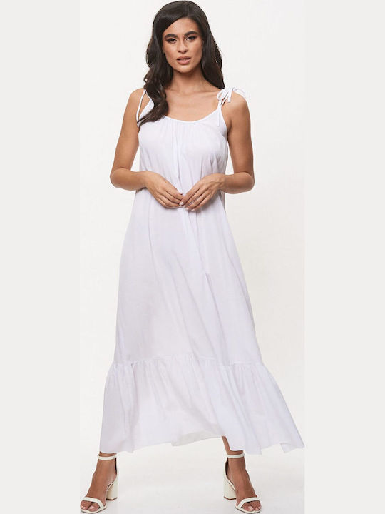 Sommer Maxi Damenkleid für Hochzeit - Taufe Weiß