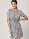 Kleid mit Rüschen Druck