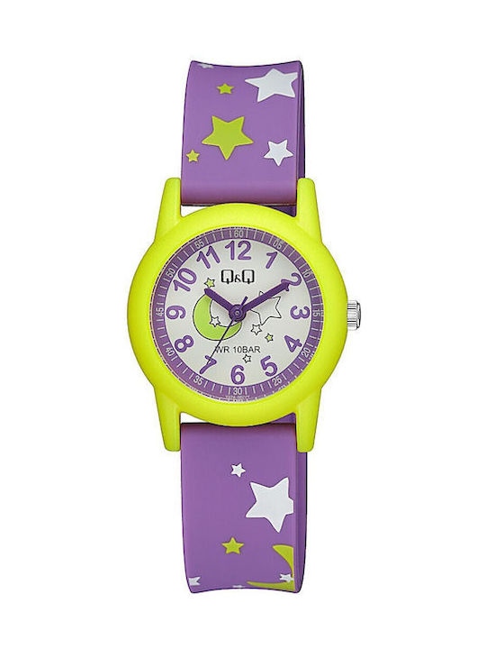 Q&Q Kids Watch with Rubber/Plastic Strap Purple