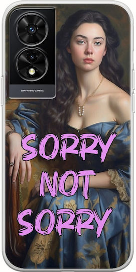 Vintage Lady Sorry Not Sorry Tcl 505 Flexible TPU Transparent Silicone