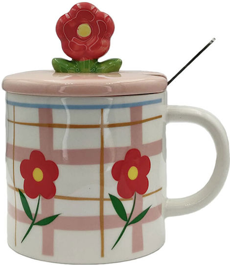 Etoile Margaritas Mug Ceramic with Lid Pink