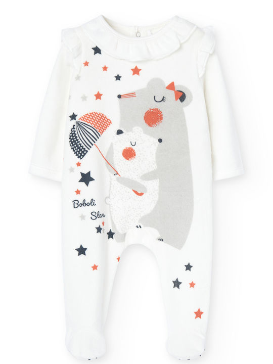 Boboli Baby Bodysuit Velvet White