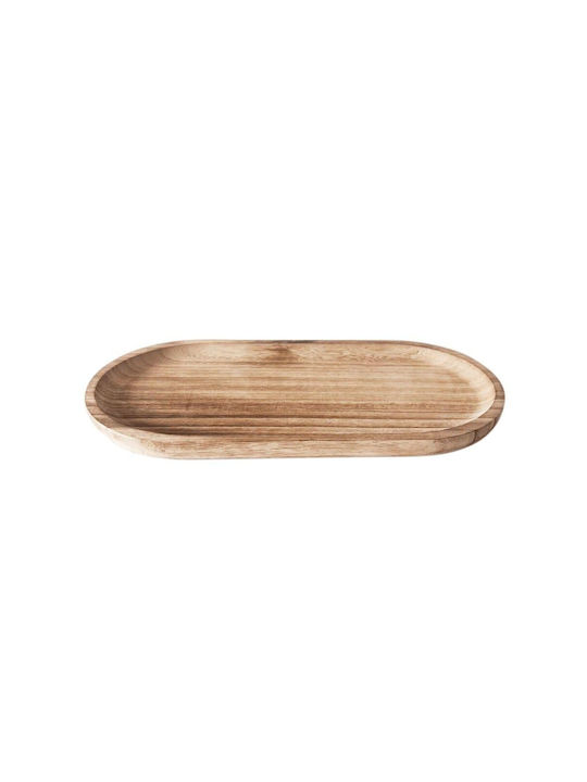 Atmosphera Paulownia Serving Platter Oval Made of Brown Porcelain 44x19cm