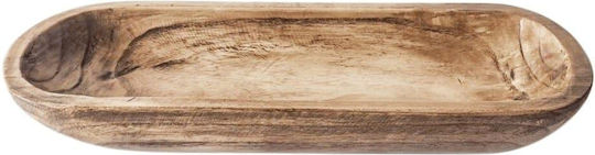 Atmosphera Servierplatte Oval aus Porzellan Braun 60x22cm 1Stück