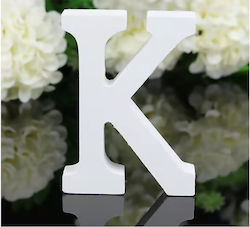 Γράμμα K Λευκό Ξύλινο Nuevo 11cm