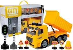 Dump Truck Construction Site Road Signs Traffic Lights Friction Drive Sound Light Effects