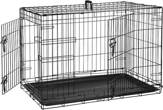 MrZoo Crate Dog Wire Crate with 2 Doors Small 60x42.5x50cm