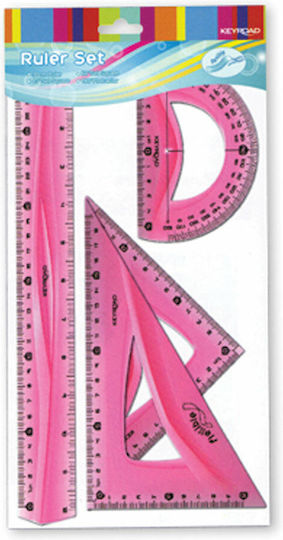 Keyroad Set von 4 geometrischen Instrumenten Kunststoff Transparente