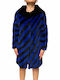 Women's Short Fur Black-blue
