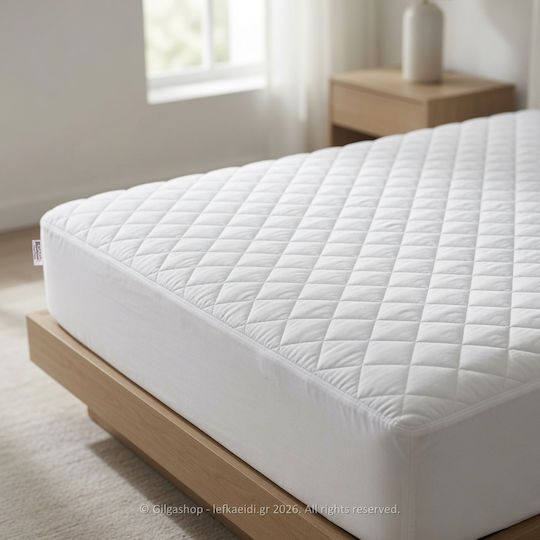 Casa Colori Protective Cover Single with Skirt White 100x200+30cm