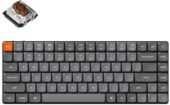 Keychron K3M-H3 Max QMK/VIA K3M-H3 Wireless Gaming Mechanical Keyboard 75% with Gateron Low Profile Brown Switches and RGB Lighting (English US) Gray