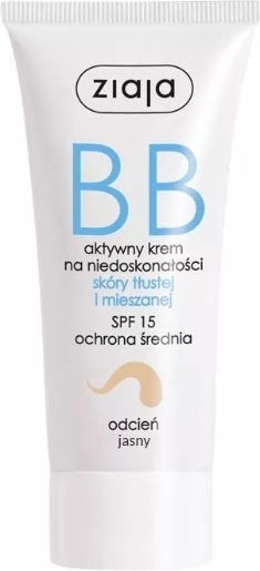Ziaja BB Лека Текстура Енедиративен Крем за Лице Дневен крем със SPF15 против Несъвършенства по кожата и Акне с Хиалуронова киселина и Витамин С 50мл