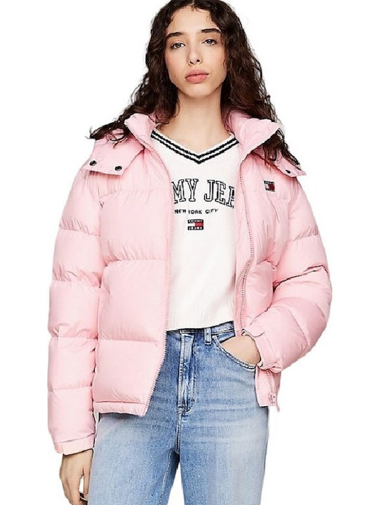 Tommy Hilfiger ALASKA Kurz Damen Puffer Jacke für Winter Pink