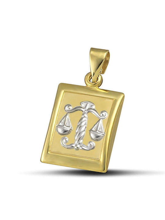Themelidis Jewels Фулактó Константин Зодиакален Знак Везни от Жълто Злато 9К