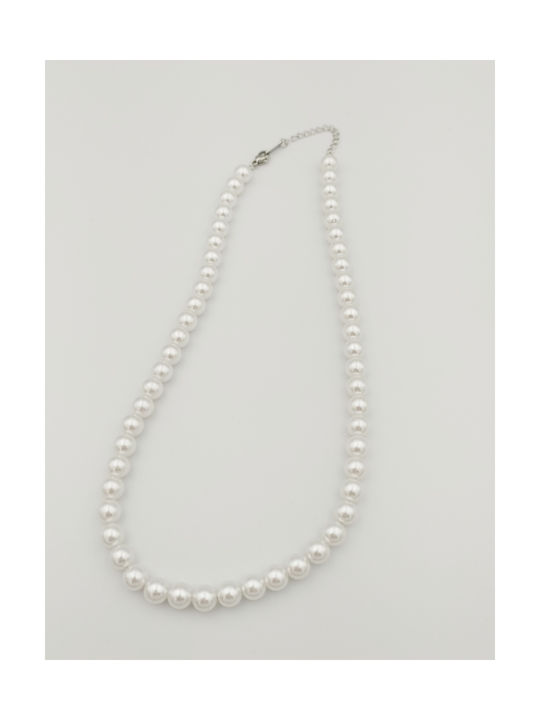 Necklace from Steel with Pearls