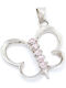 PS Silver Butterfly Charm Made of Silver with Pink Zircon