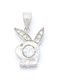 PS Silver Klemm-Charme mit Steinen aus Silber mit Zirkon