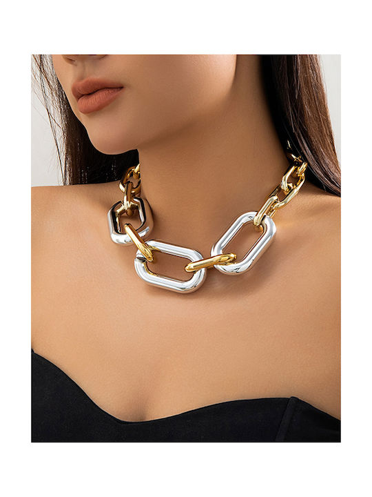 Chunky Chain Necklace Color Combination Gold