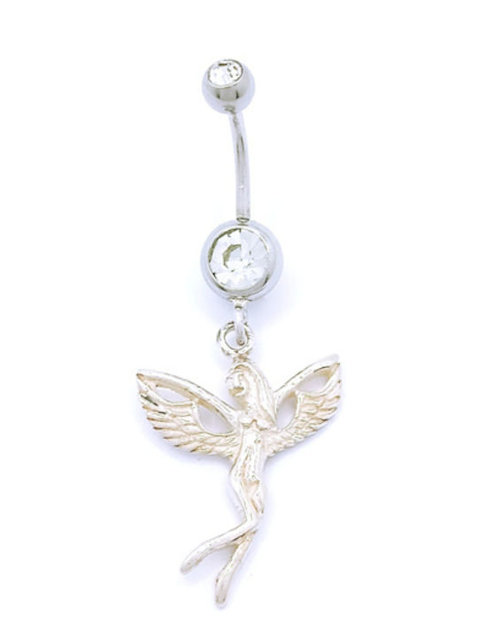 PS Silver Belly Button Piercing Made of Steel Silver