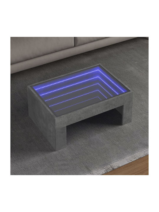 Masă de cafea Infinity Light LED Beton Gri 70x50x30cm 847612 Gri