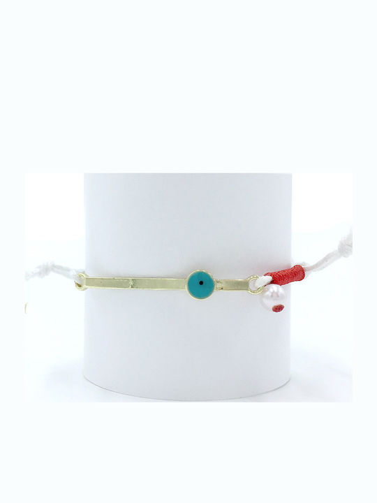 LiebeQueen Women's Bracelet Martaki Id with design Eye made of Cord with Pearls