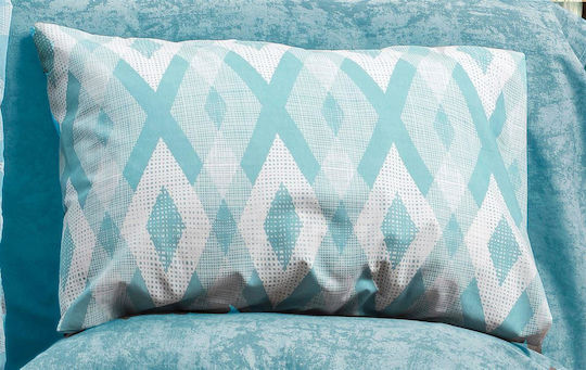 Dimcol Eudoxia Pillowcase Set with Envelope Cover 481 Sky Blue 50x70cm.