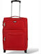 Cabin Suitcase Fabric Expansion 53x36x20 +5cm Playbags Collection Ps8033c Red