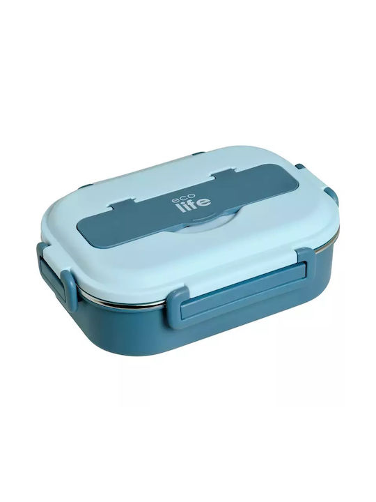 Ecolife Microwave Plastic Lunch Box Blue 1000ml