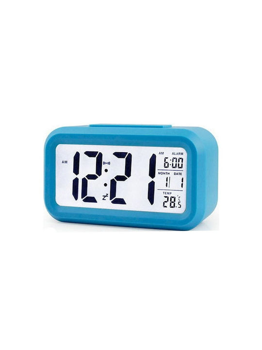 Tabletop Digital Clock with Alarm Blue 080315