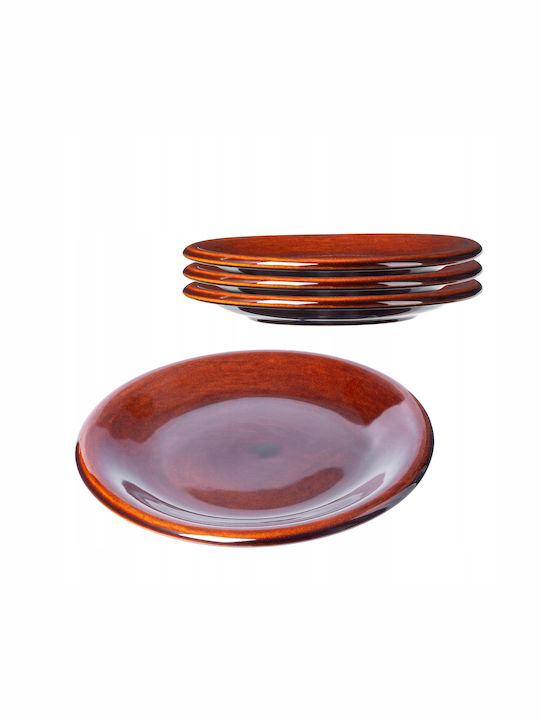 Kadax Plate Soup Ceramic Brown with Diameter 19cm 4pcs