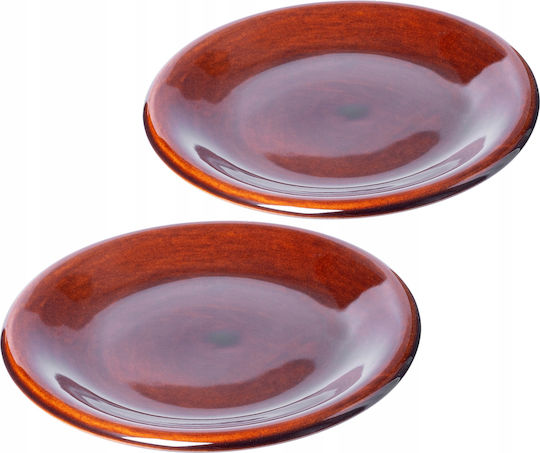 Kadax Plate Soup Ceramic Brown with Diameter 19cm 2pcs