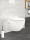 LuxeBath Wall-Mounted Toilet Rimless with Cover Duroplast and Bidet White