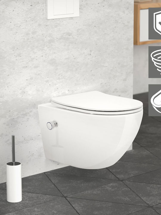 LuxeBath Λεκάνη Κρεμαστή με Καζανάκι με Κάλυμμα Duroplast και Μπιντέ Λευκή 4064649212220 LuxeBath Λεκάνη Κρεμαστή με Καζανάκι με Κάλυμμα Duroplast και Μπιντέ Λευκή 4064649212220
