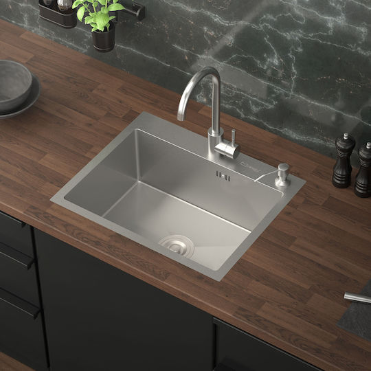ML-Design Drop-In Chiuvetă Inox L55xW45cm Argintiu